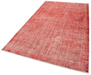Vintage Area Rug - Handmade Wool Rug Overdyed Red Turkish Carpet 5'0''x8'8''