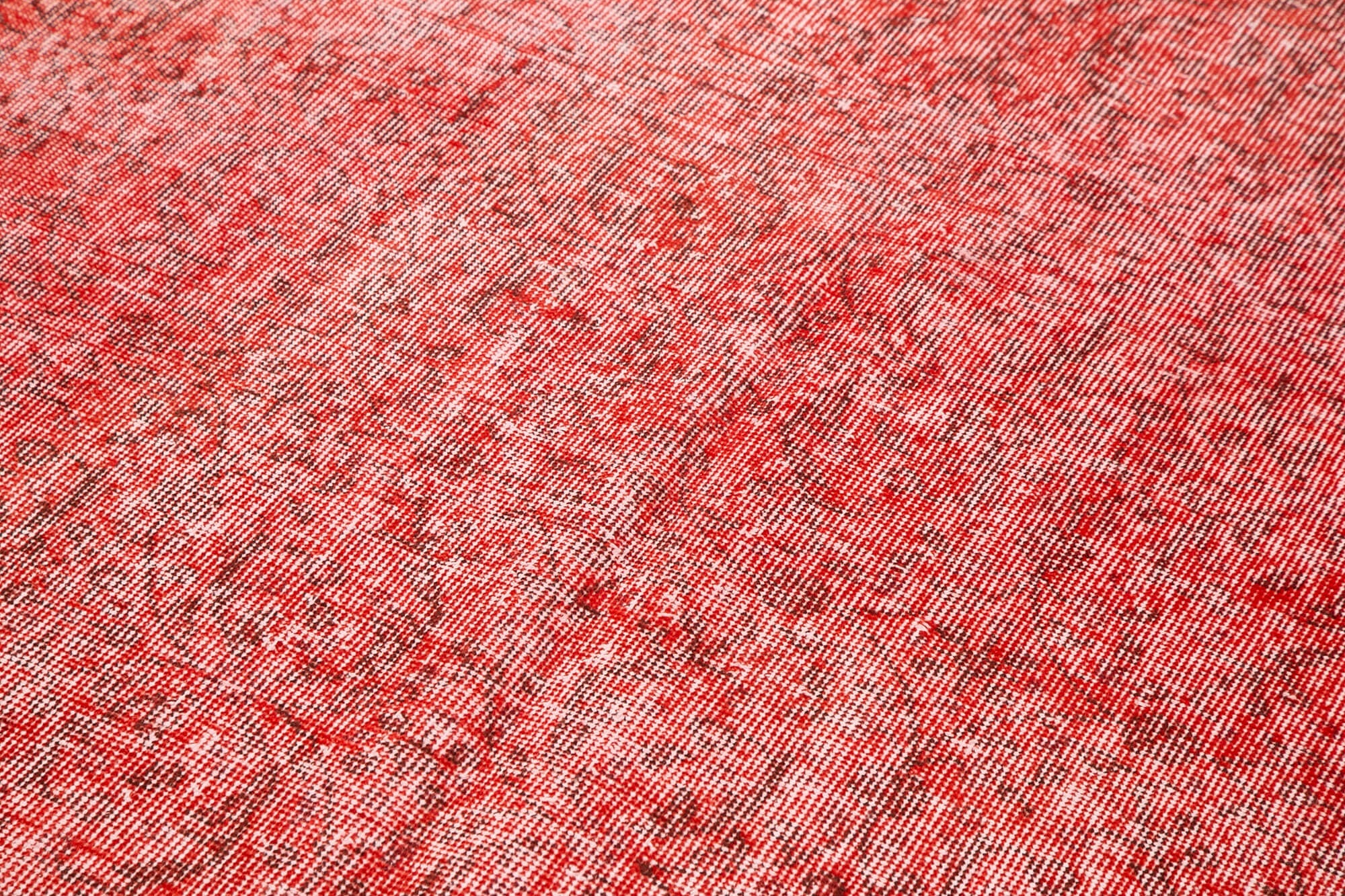 Vintage Area Rug - Handmade Wool Rug Overdyed Red Turkish Carpet 5'0''x8'8''
