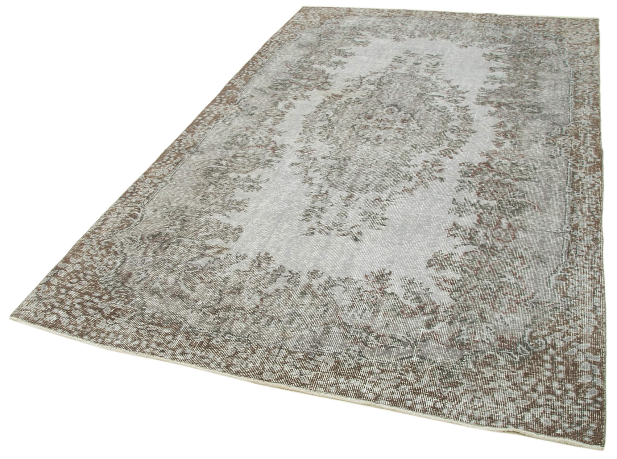 Handmade Area Rug – Overdyed Vintage Cotton Wool Carpet 5'6''x9'5'' for Living Room