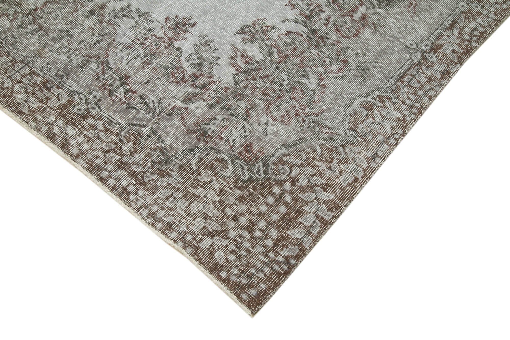 Handmade Area Rug – Overdyed Vintage Cotton Wool Carpet 5'6''x9'5'' for Living Room