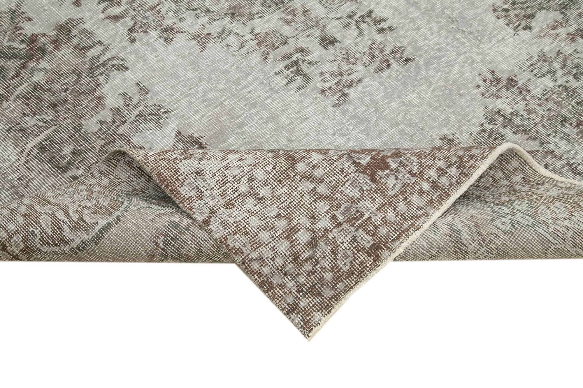 Handmade Area Rug – Overdyed Vintage Cotton Wool Carpet 5'6''x9'5'' for Living Room