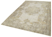 Handmade Vintage Area Rug – Overdyed Wool Rug | Grey Cotton Wool Carpet 6'x9'5''