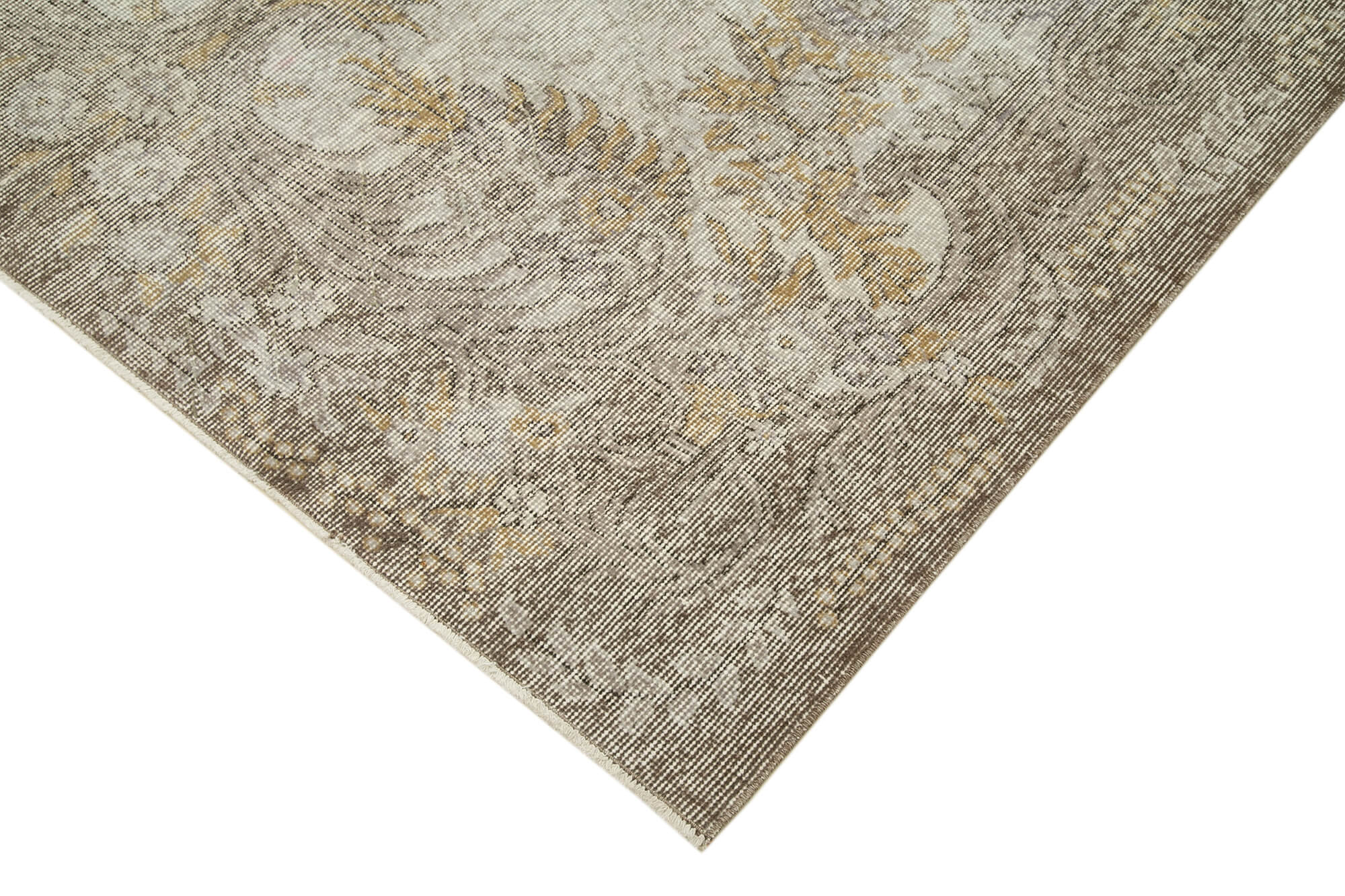 Handmade Vintage Area Rug – Overdyed Wool Rug | Grey Cotton Wool Carpet 6'x9'5''