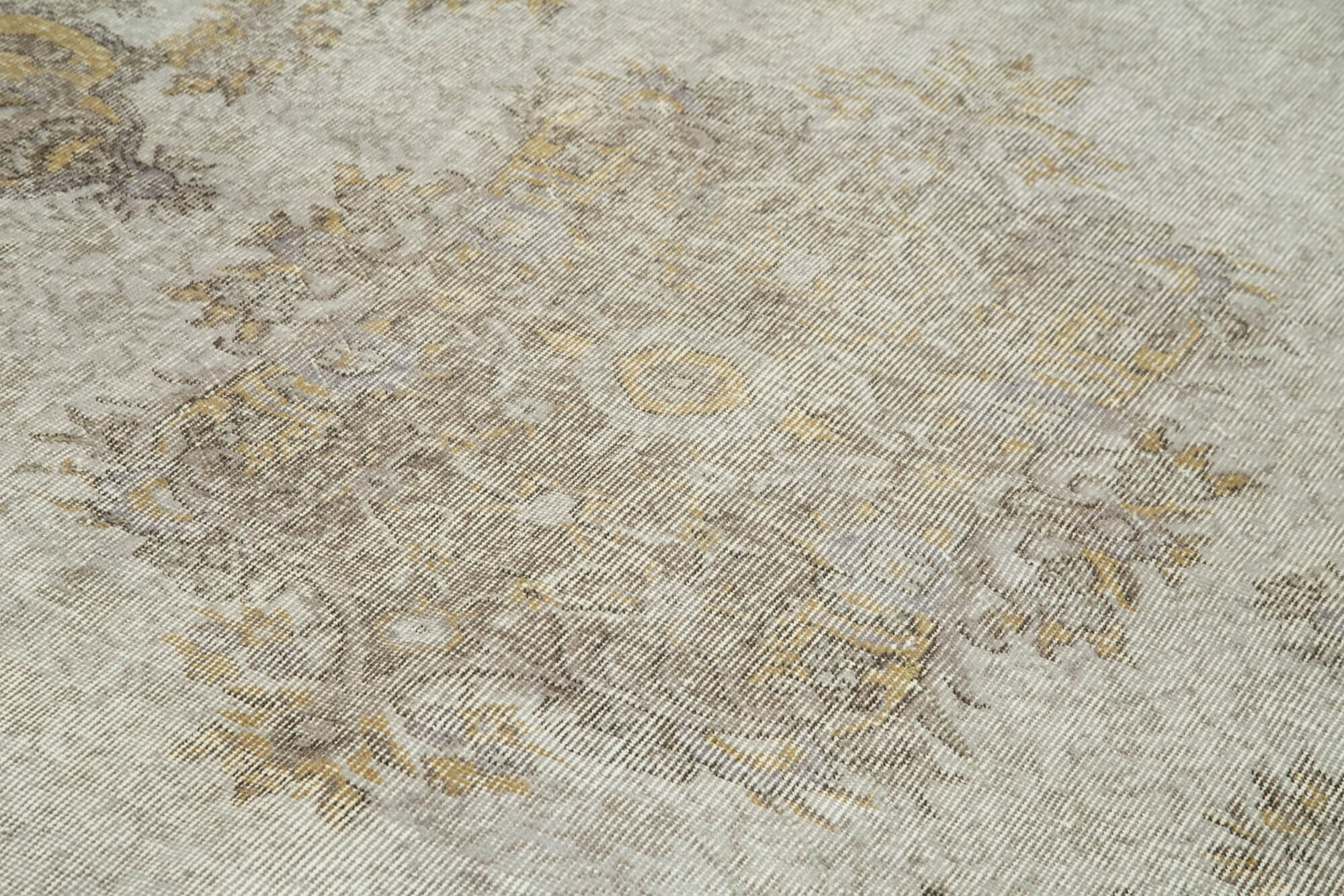 Handmade Vintage Area Rug – Overdyed Wool Rug | Grey Cotton Wool Carpet 6'x9'5''