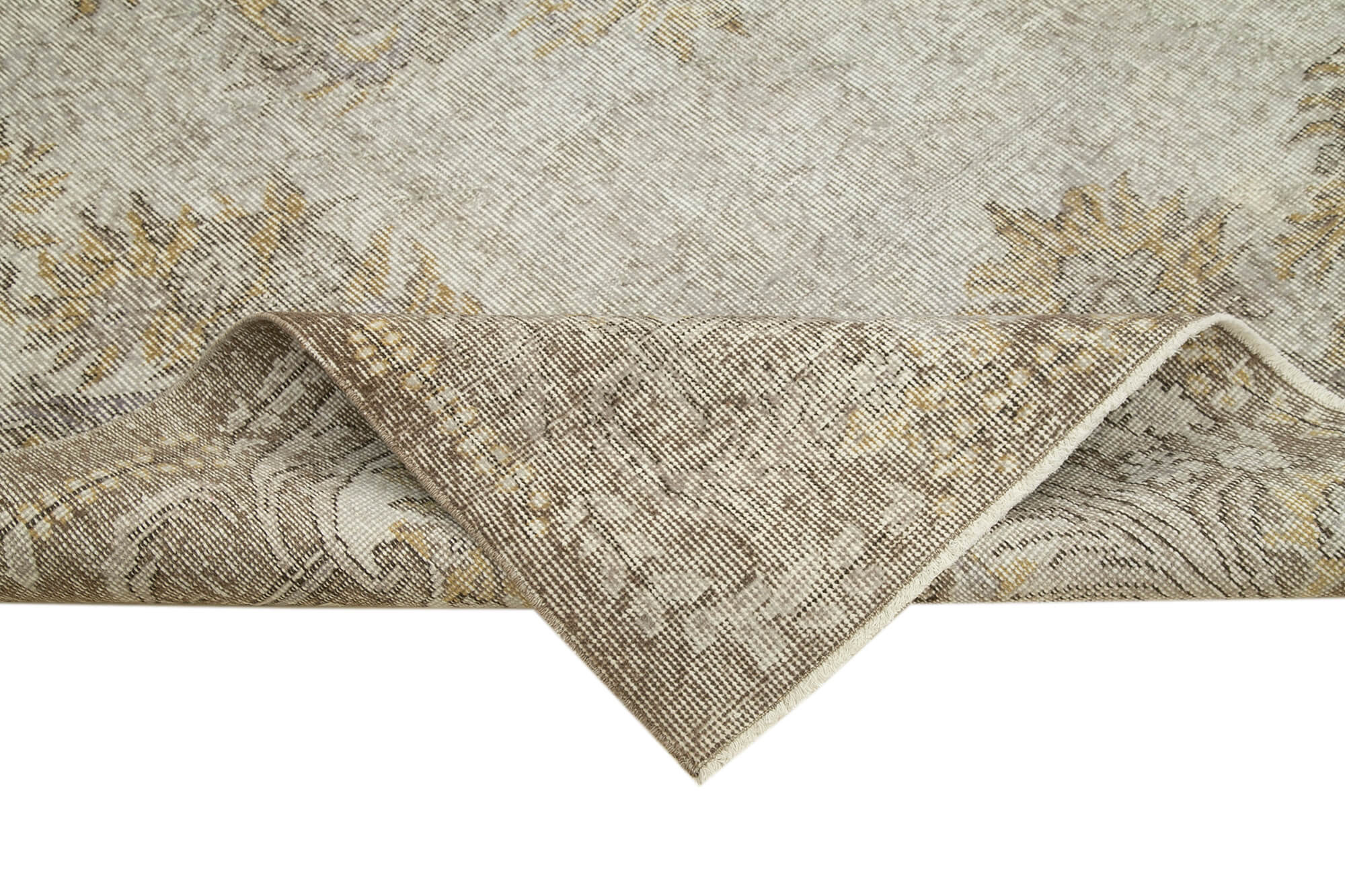 Handmade Vintage Area Rug – Overdyed Wool Rug | Grey Cotton Wool Carpet 6'x9'5''