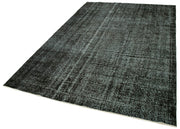 Vintage Area Rug - Handmade Wool Rug with Overdyed Black Cotton Wool Carpet 5'11''x9'5''