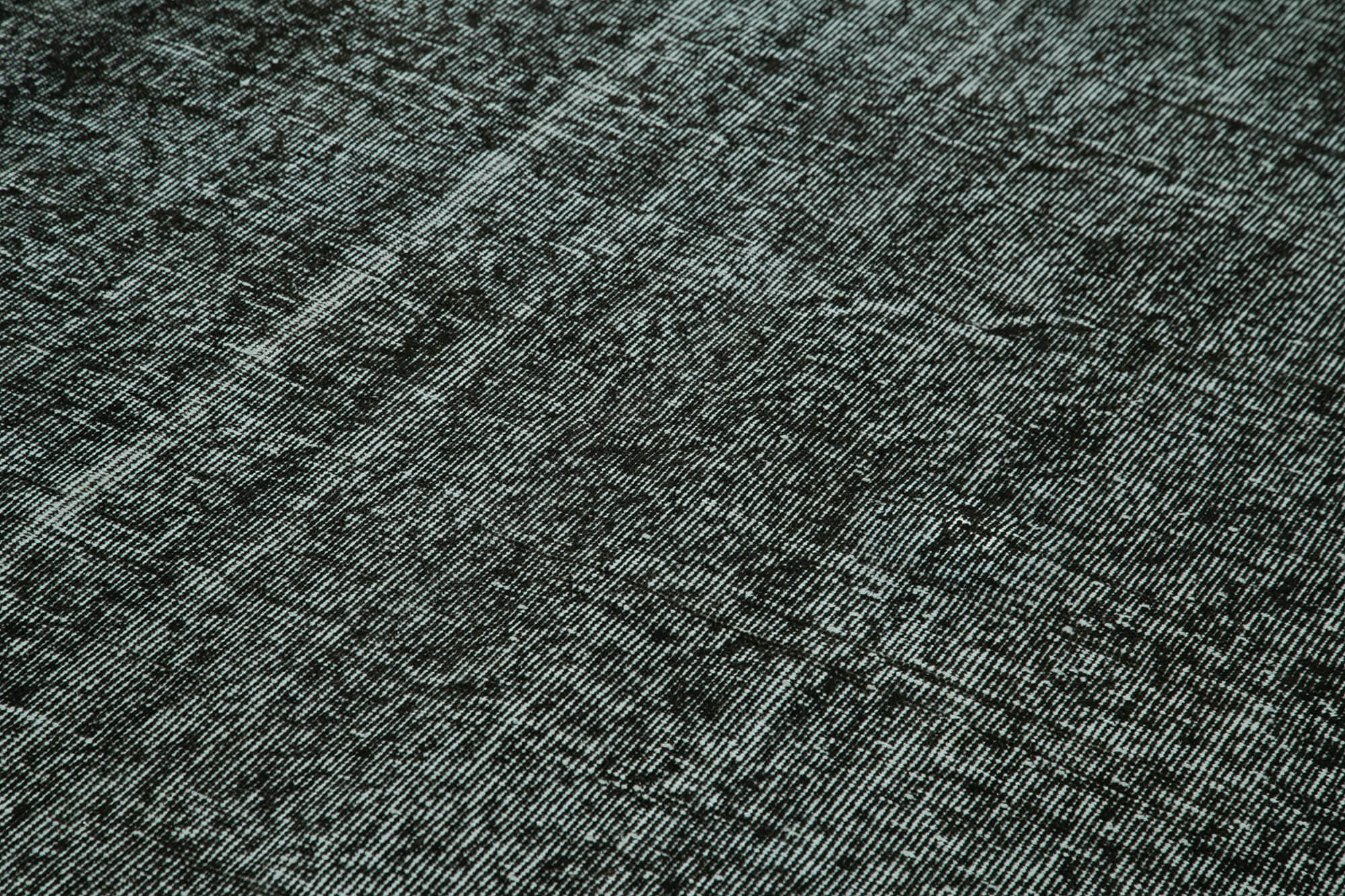 Vintage Area Rug - Handmade Wool Rug with Overdyed Black Cotton Wool Carpet 5'11''x9'5''