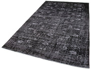 Handmade Vintage Area Rug | Antique Style Overdyed Vintage Rug with Natural Fibers 5'2''x8'9''