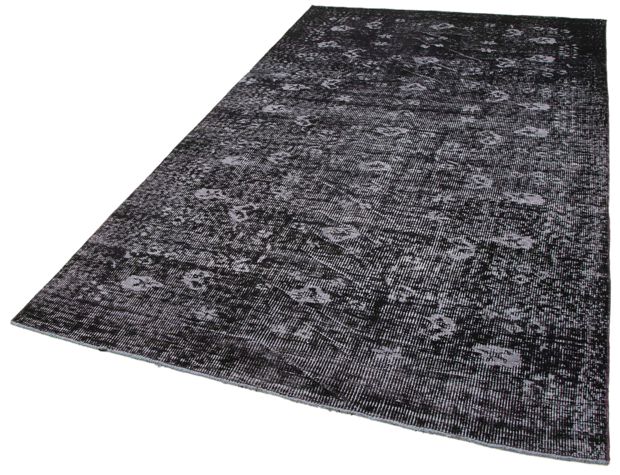 Handmade Vintage Area Rug | Antique Style Overdyed Vintage Rug with Natural Fibers 5'2''x8'9''