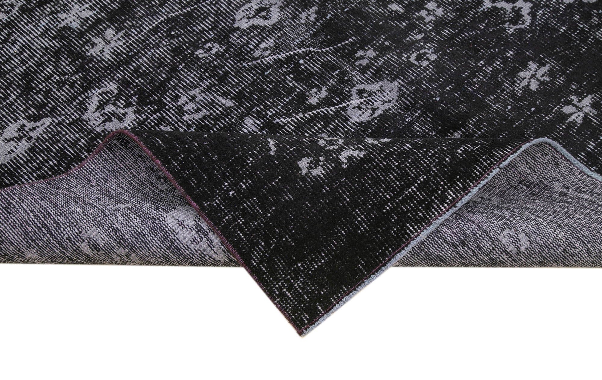 Handmade Vintage Area Rug | Antique Style Overdyed Vintage Rug with Natural Fibers 5'2''x8'9''