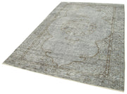 Handmade Vintage Area Rug - Traditional Wool Carpet | Handwoven Carpet | Grey 5x8 Area Rug