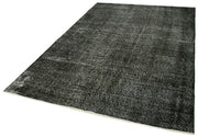 Vintage Area Rug – Handmade Wool Rug Overdyed Black Cotton Wool Carpet 5'7''x8'4''