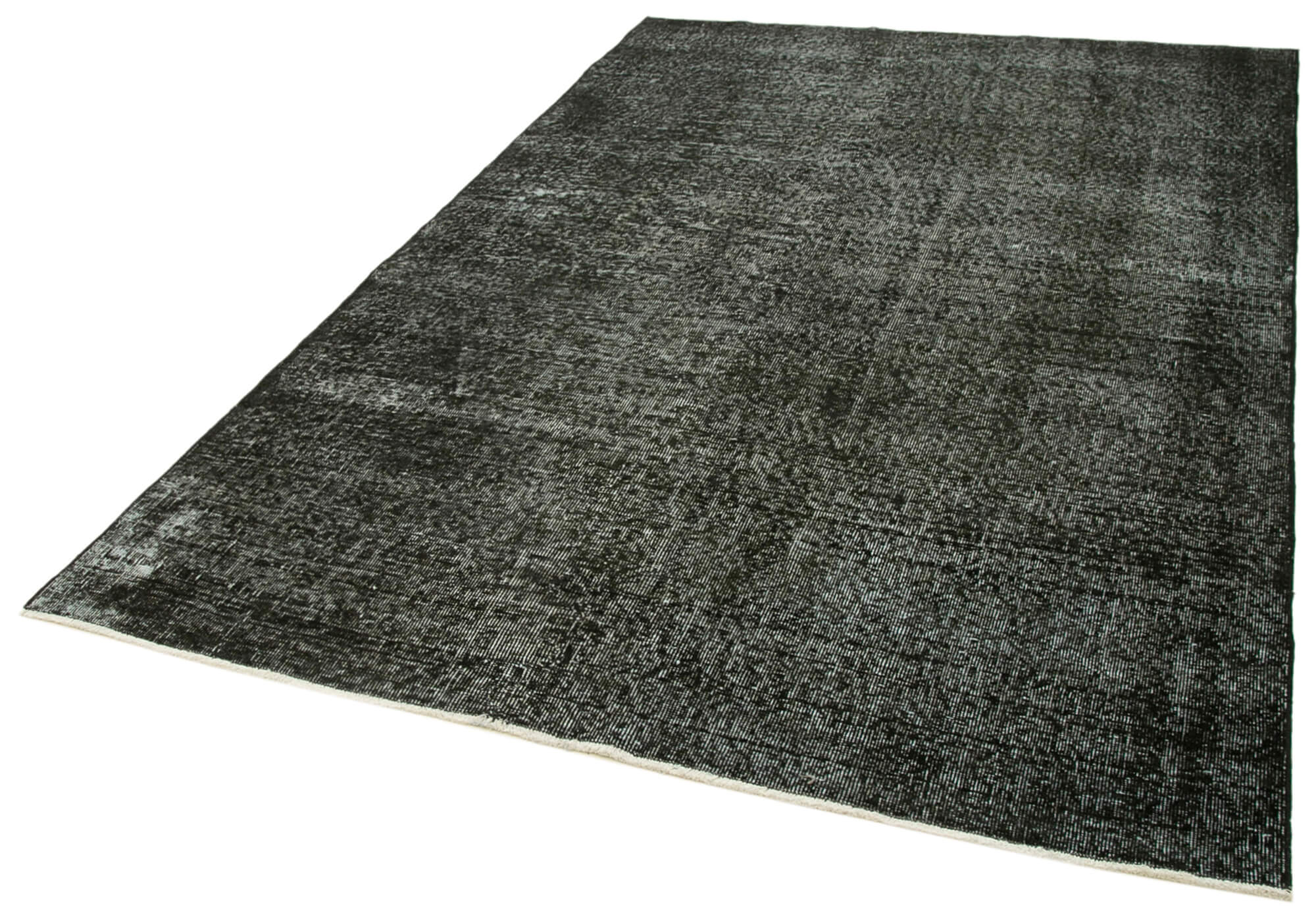 Vintage Area Rug – Handmade Wool Rug Overdyed Black Cotton Wool Carpet 5'7''x8'4''
