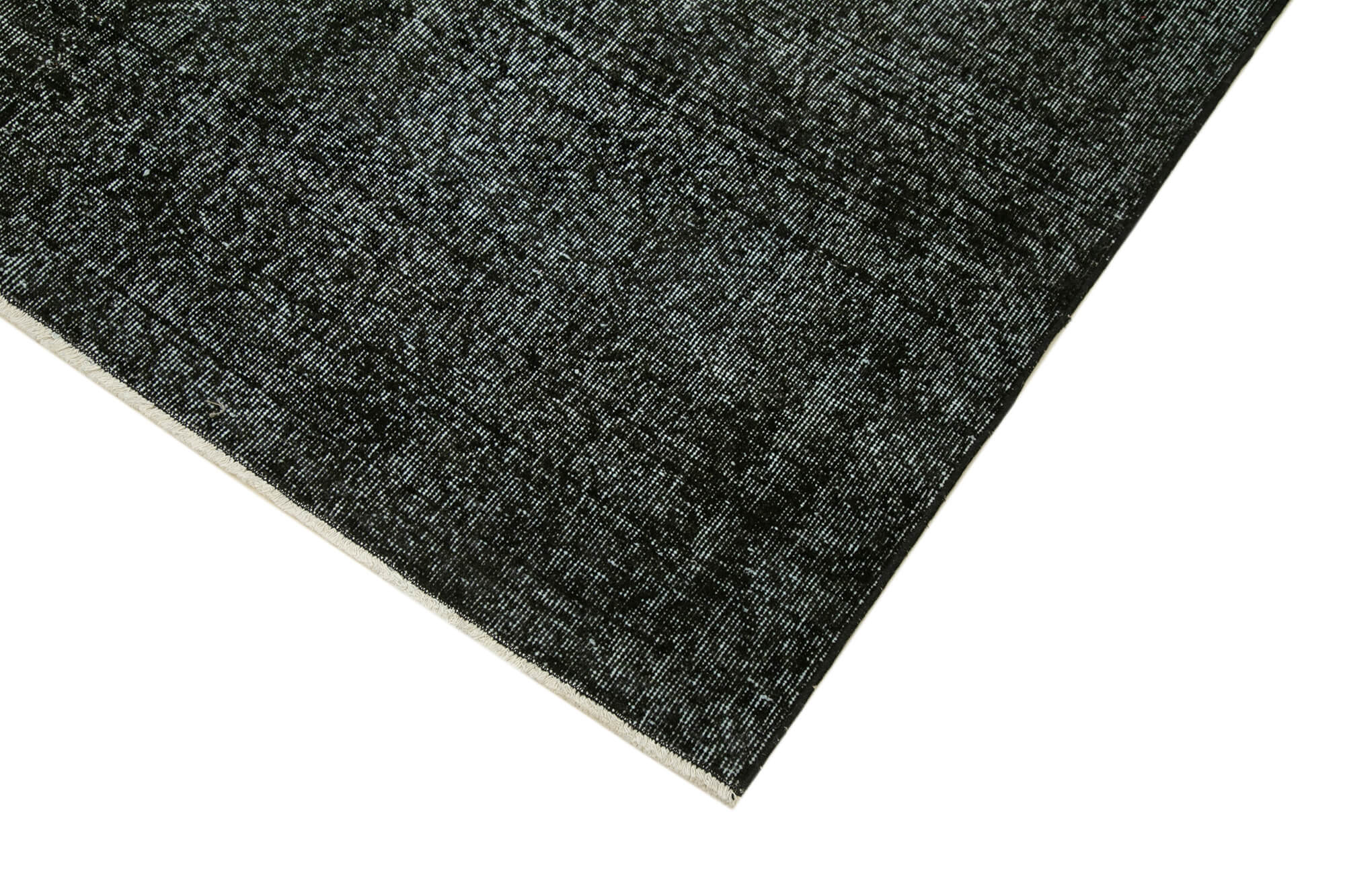 Vintage Area Rug – Handmade Wool Rug Overdyed Black Cotton Wool Carpet 5'7''x8'4''