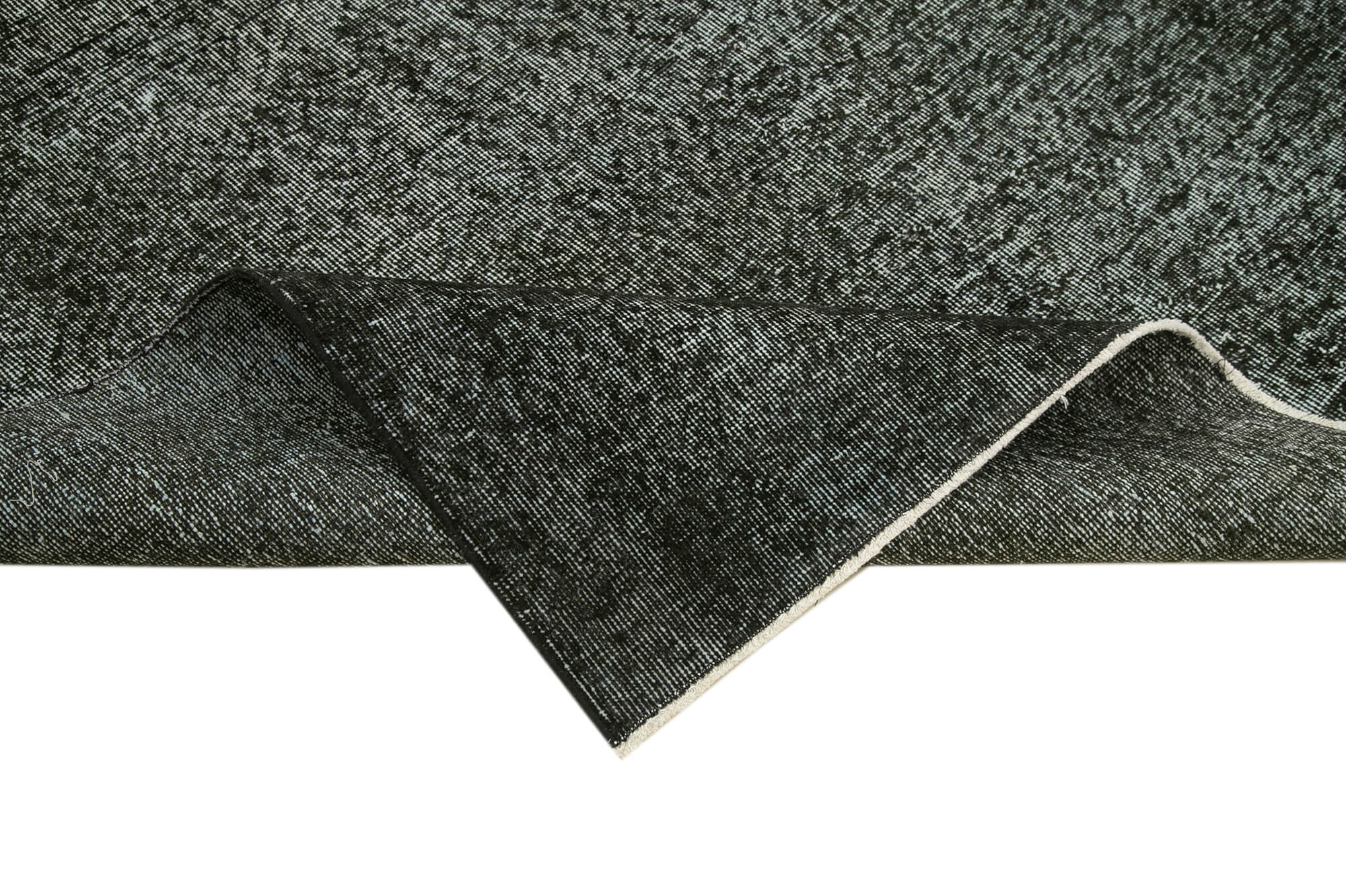 Vintage Area Rug – Handmade Wool Rug Overdyed Black Cotton Wool Carpet 5'7''x8'4''