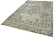 Handmade Vintage Area Rug – Overdyed Grey 6x10 Wool Cotton Carpet