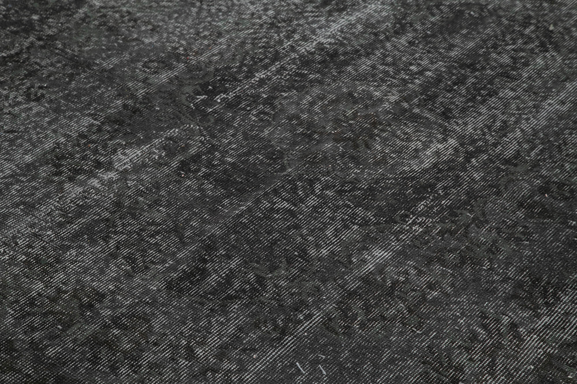 Vintage Handmade Area Rug - Overdyed Black Cotton Wool Carpet 6'3''x10'2''