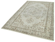Handmade Wool Area Rug – Overdyed Grey Turkish Vintage Carpet 5'8''x9'2''