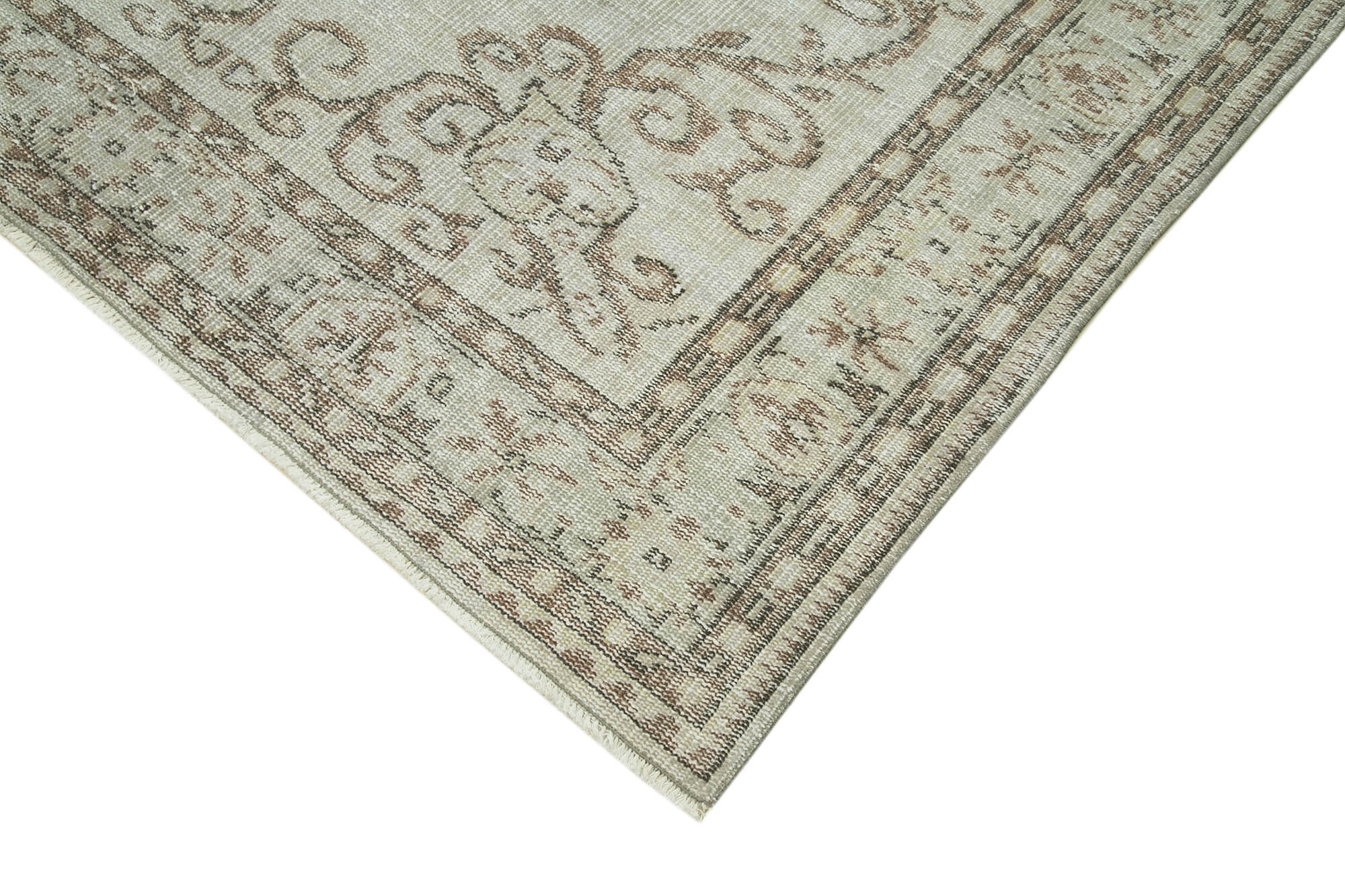 Handmade Wool Area Rug – Overdyed Grey Turkish Vintage Carpet 5'8''x9'2''