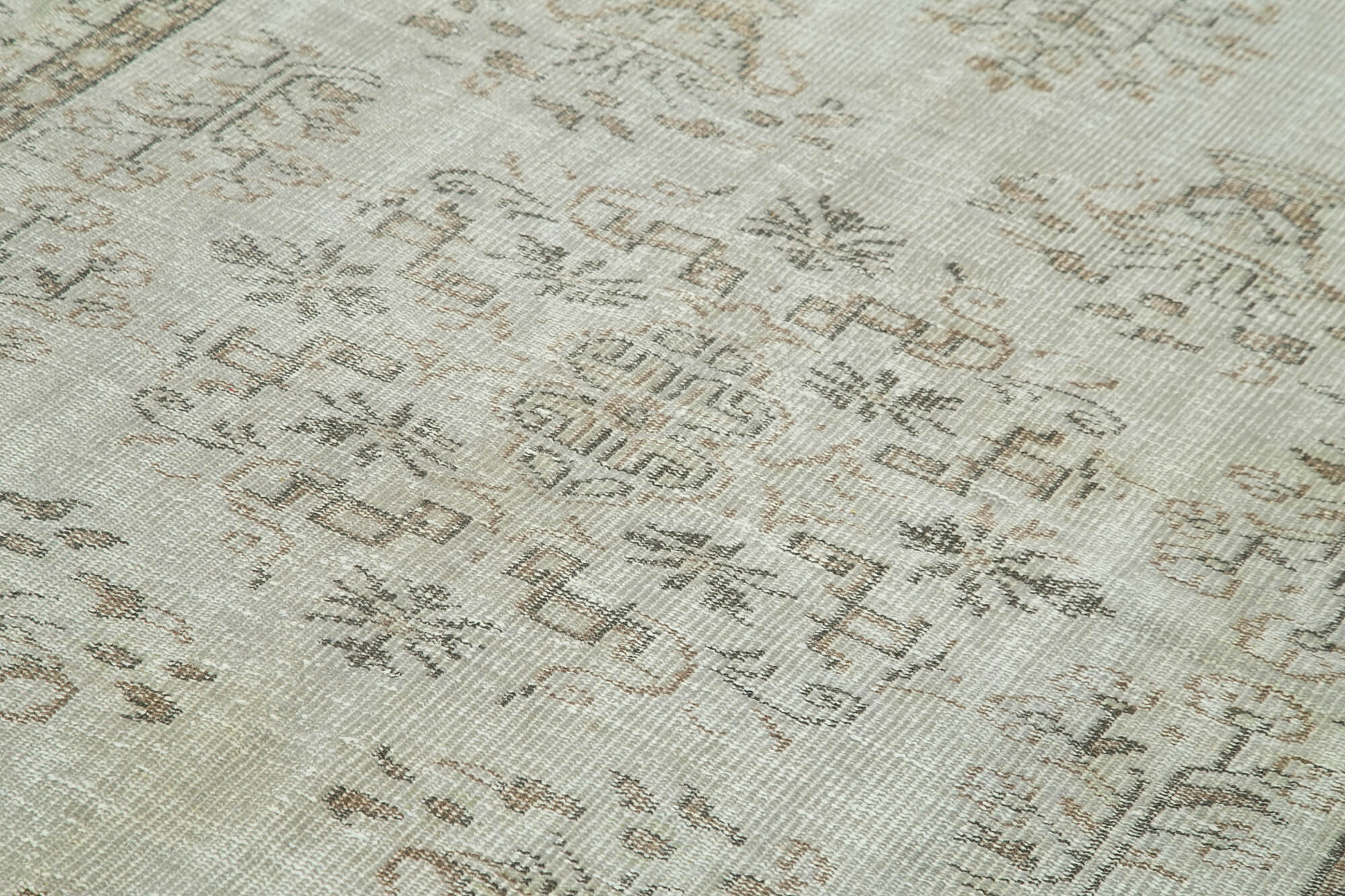 Handmade Wool Area Rug – Overdyed Grey Turkish Vintage Carpet 5'8''x9'2''