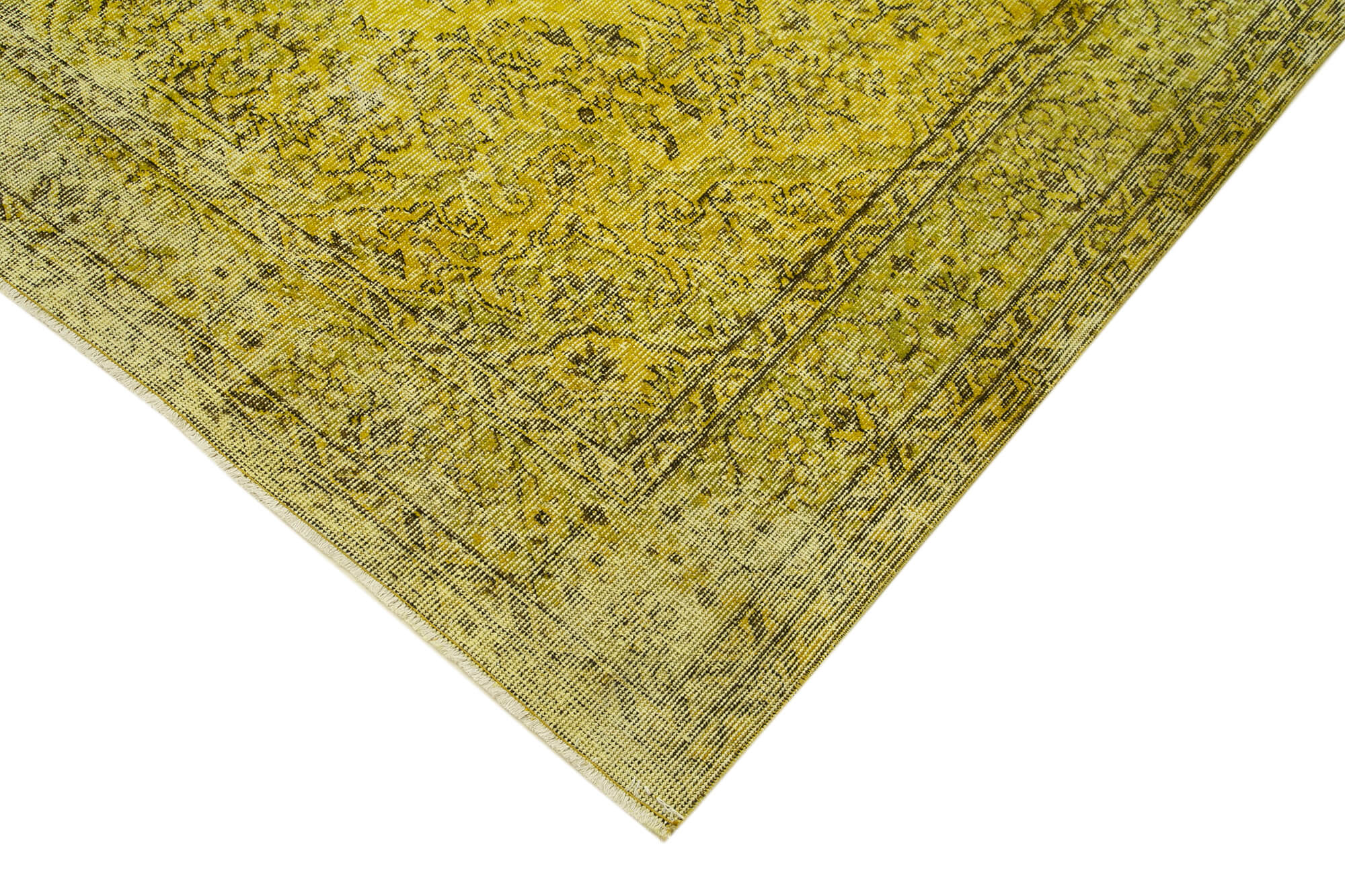 Vintage Wool Area Rug – Handmade Cotton Rug, Overdyed Vintage Carpet 5'10"x9'5"