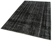 Vintage Handmade Area Rug – Overdyed Black Cotton Wool Carpet 4'9" x 7'9"