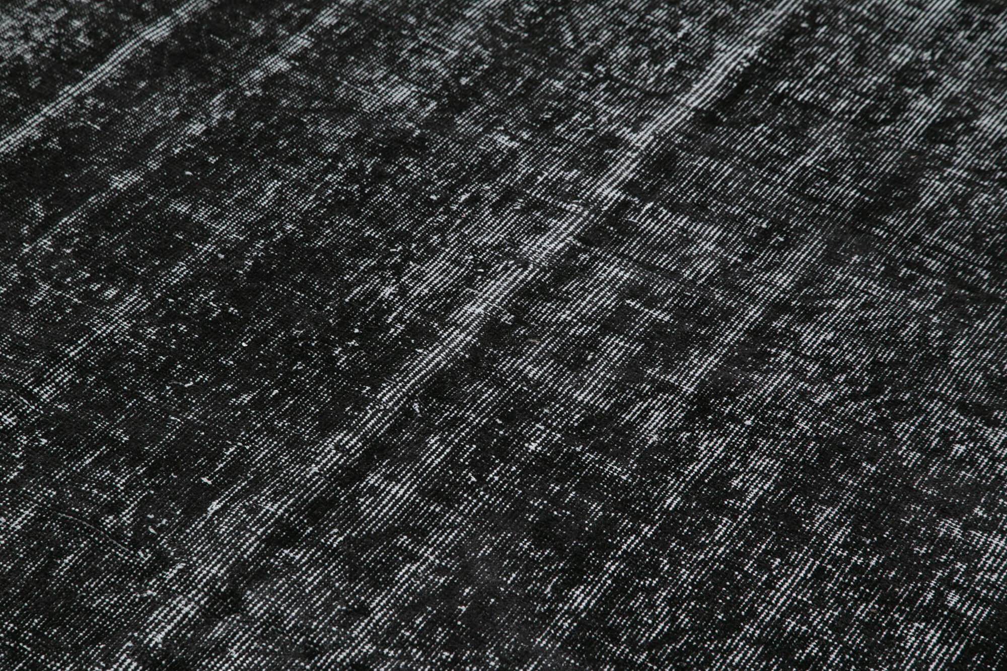 Vintage Handmade Area Rug – Overdyed Black Cotton Wool Carpet 4'9" x 7'9"