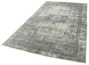 Vintage Cotton Wool Rug – Handmade Area Rug | Overdyed Grey Turkish Carpet 5'5''x9'4''