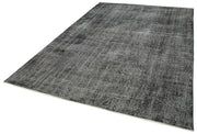 Vintage Handmade Area Rug – Overdyed Black Turkish Hand Knotted Cotton Wool Carpet 6'9''x9'10''