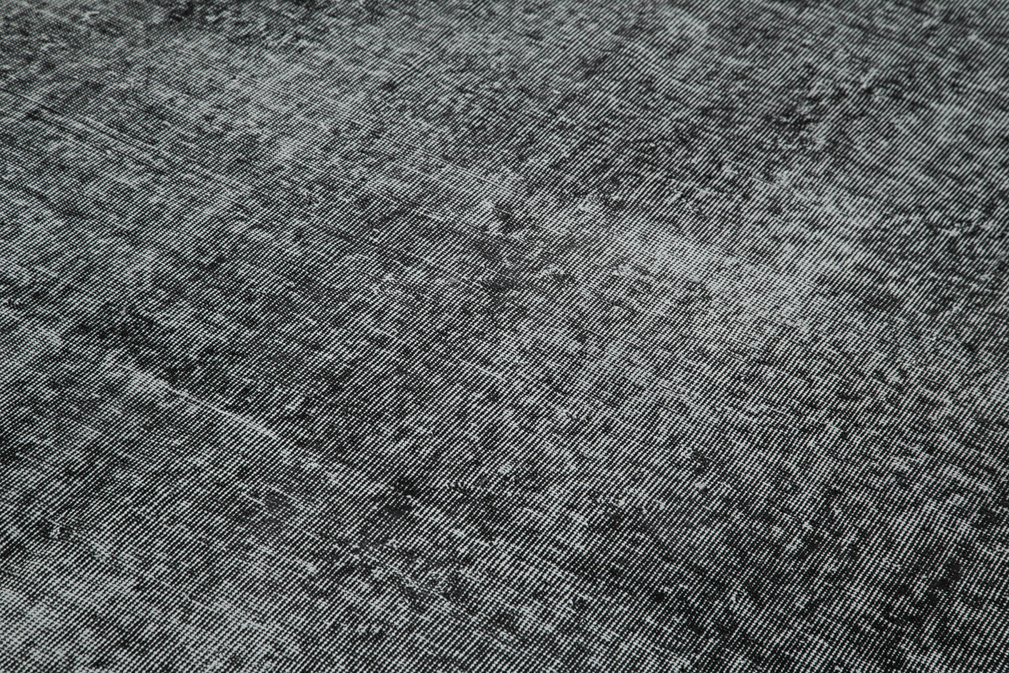 Vintage Handmade Area Rug – Overdyed Black Turkish Hand Knotted Cotton Wool Carpet 6'9''x9'10''
