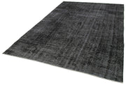 Handmade Vintage Area Rug – Overdyed Black Turkish Wool Carpet 6'7''x9'9''
