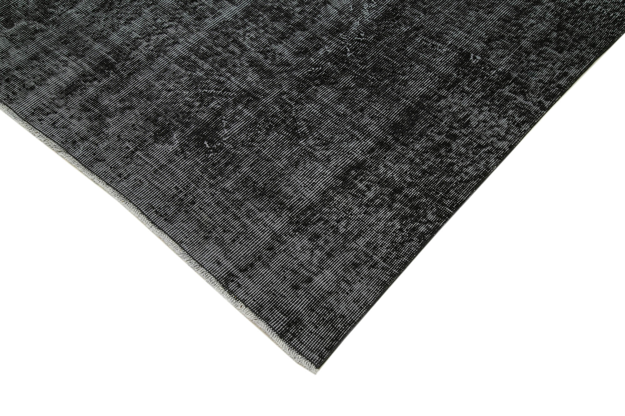 Handmade Vintage Area Rug – Overdyed Black Turkish Wool Carpet 6'7''x9'9''