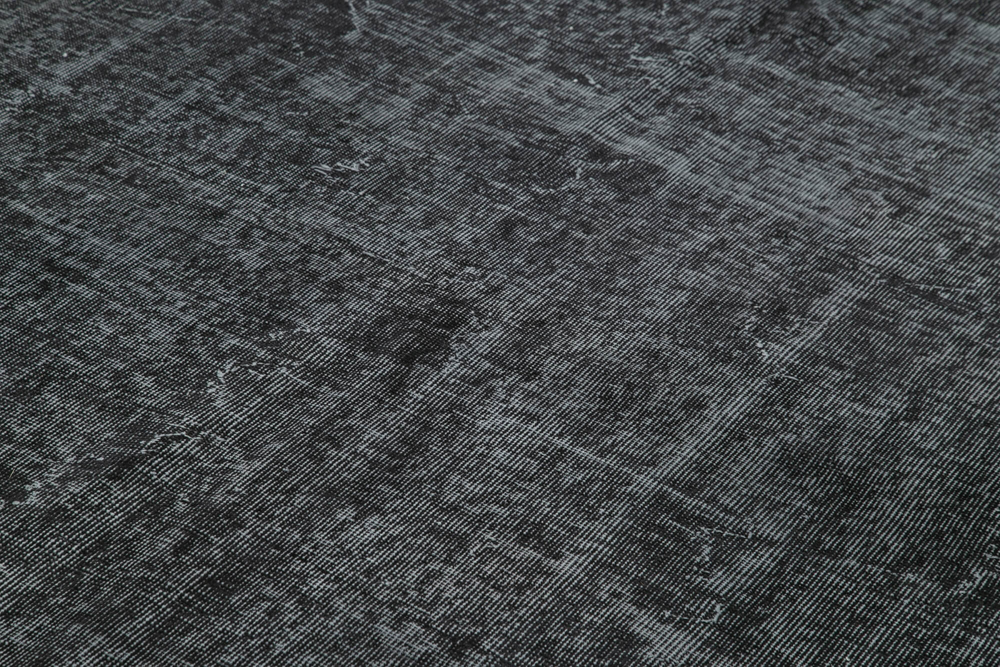 Handmade Vintage Area Rug – Overdyed Black Turkish Wool Carpet 6'7''x9'9''