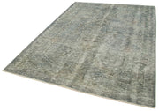 Handmade Vintage Area Rug - Overdyed Vintage Rug | Grey Wool Cotton Carpet 6'2''x8'9''