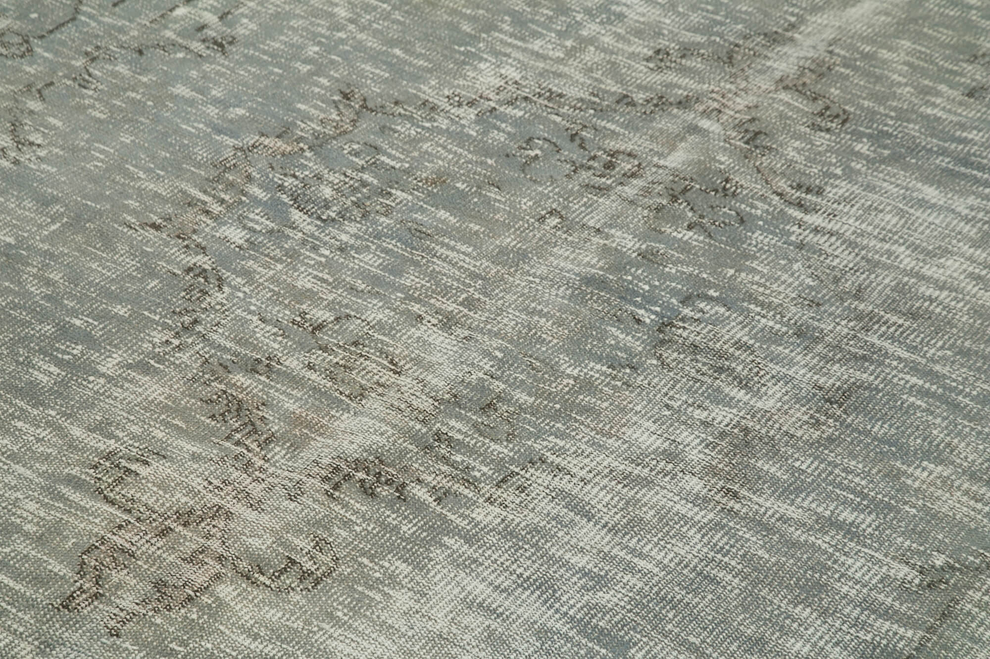 Handmade Vintage Area Rug - Overdyed Vintage Rug | Grey Wool Cotton Carpet 6'2''x8'9''