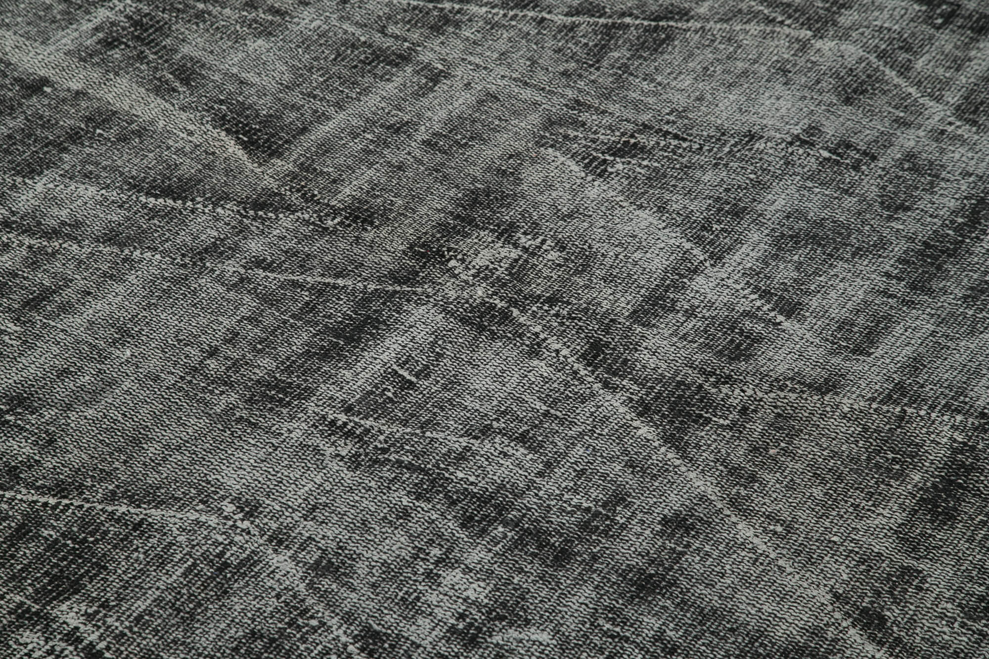 Vintage Handmade Area Rug – Overdyed Black Wool Cotton Carpet 5'5'' x 8'8''