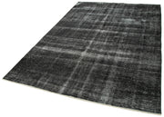 Vintage Wool Area Rug – Handmade Overdyed Black Cotton Wool Carpet 5'9''x9'1''