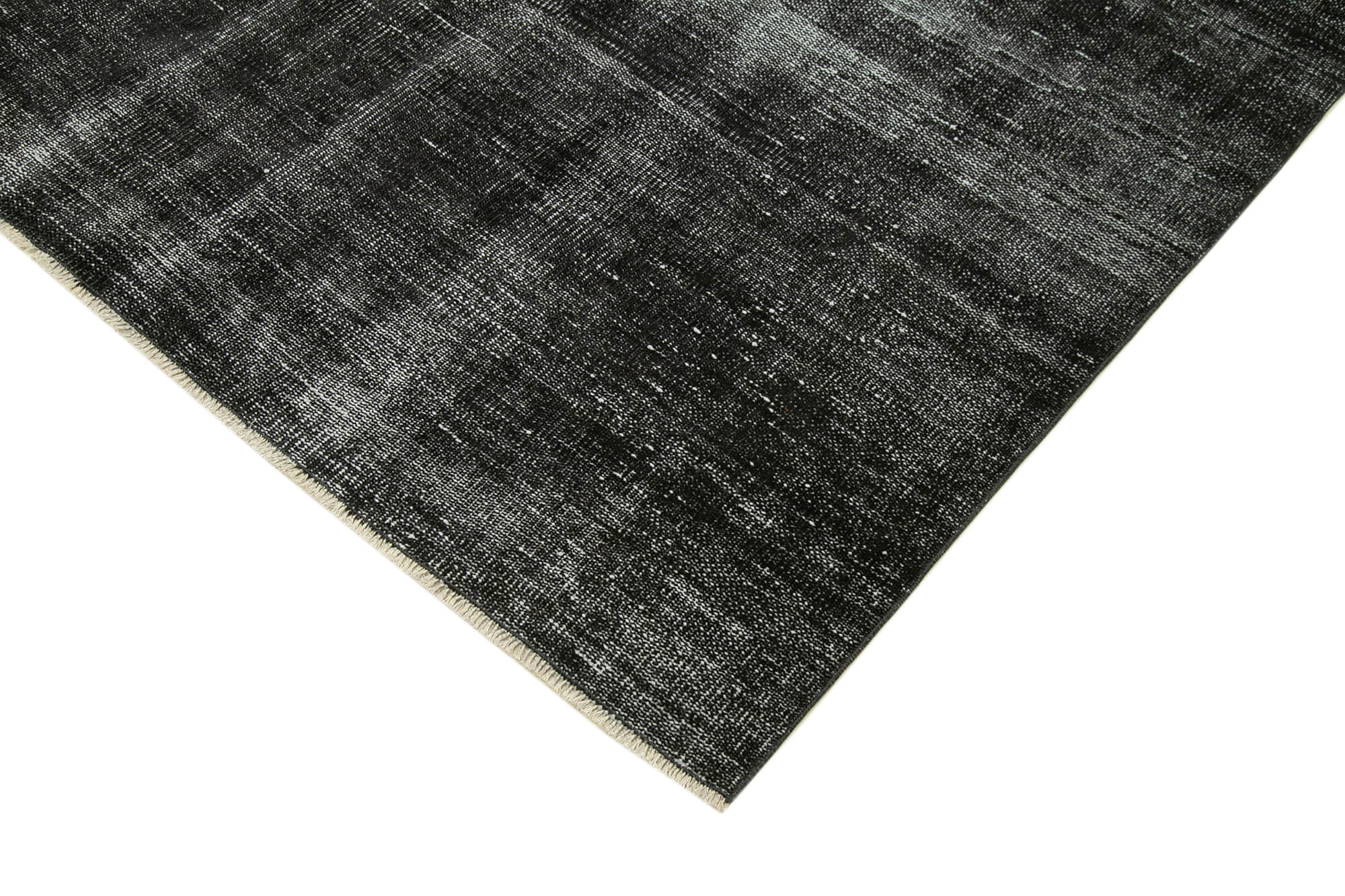 Vintage Wool Area Rug – Handmade Overdyed Black Cotton Wool Carpet 5'9''x9'1''