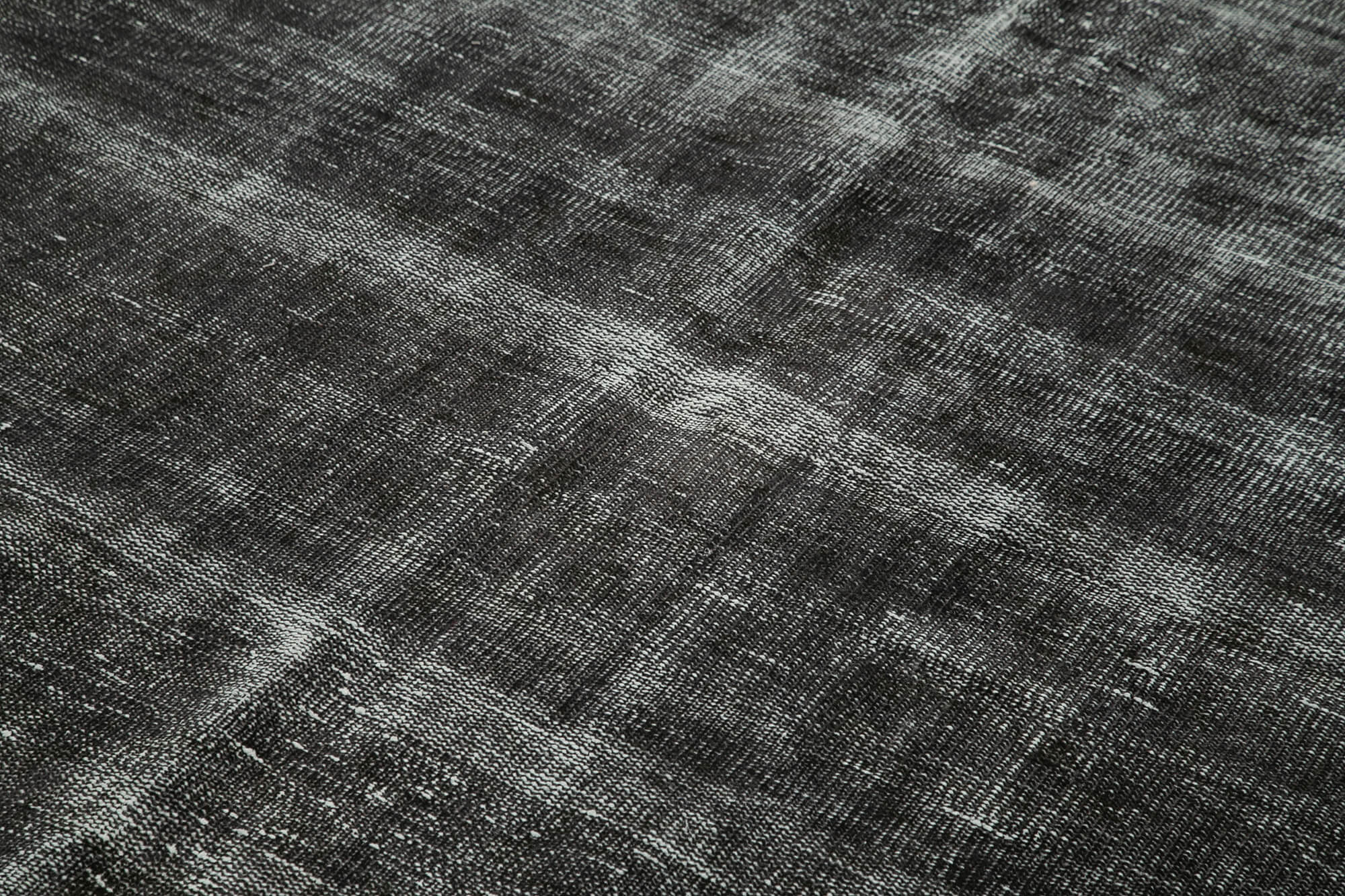 Vintage Wool Area Rug – Handmade Overdyed Black Cotton Wool Carpet 5'9''x9'1''