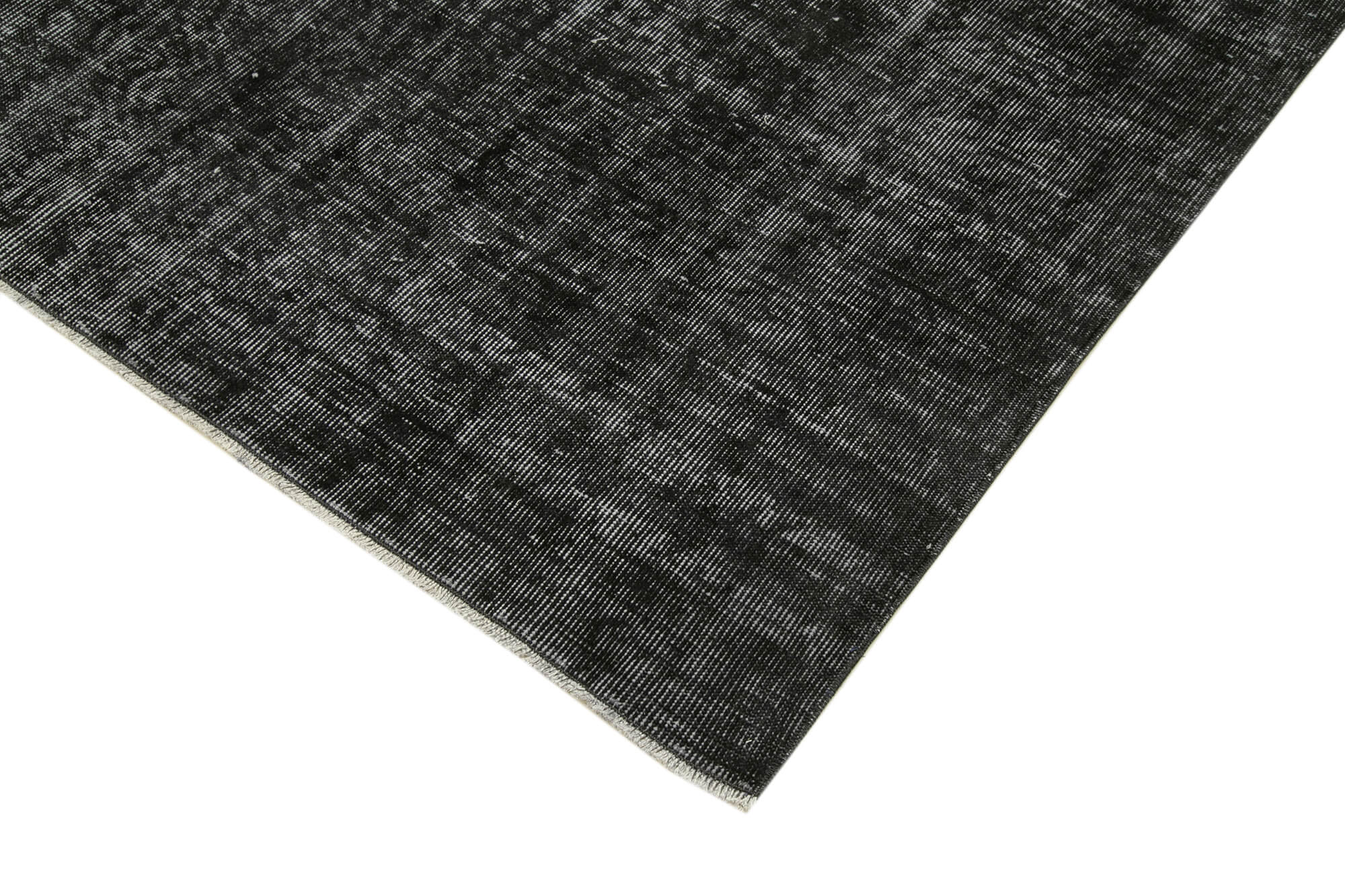 Handmade Vintage Area Rug – Overdyed Black Wool Cotton Turkish Carpet 6'2"x10'0"