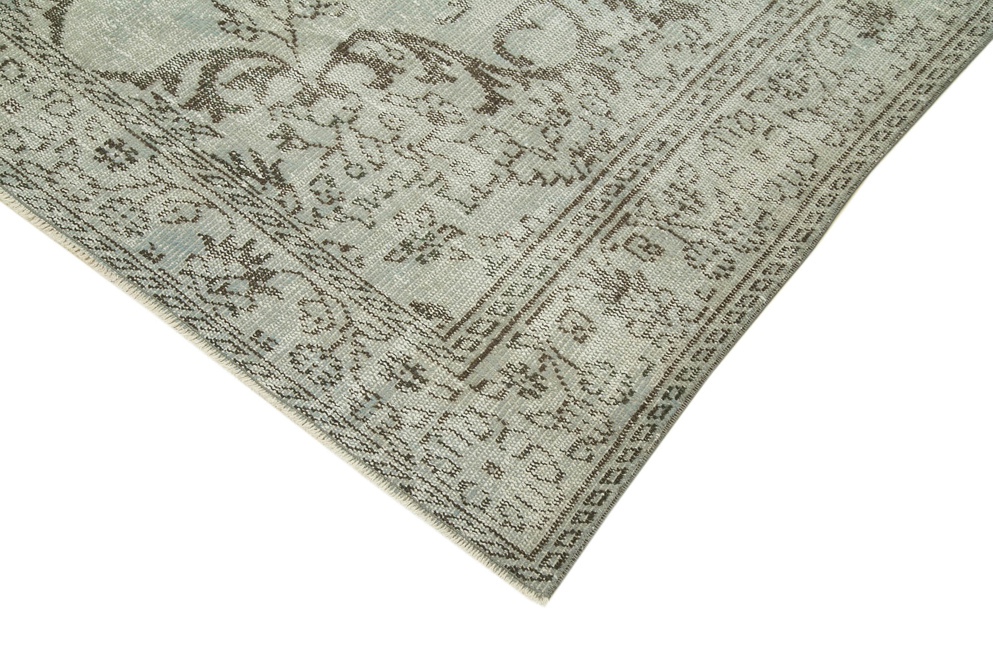 Handmade Vintage Area Rug - Overdyed Blue Rug 5'7'' x 9'7'' | Cotton Wool Carpet
