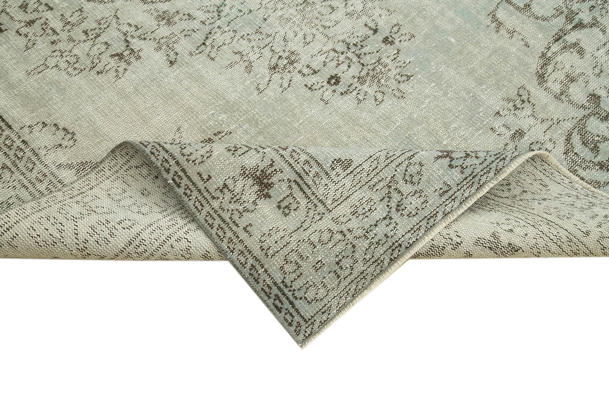Handmade Vintage Area Rug - Overdyed Blue Rug 5'7'' x 9'7'' | Cotton Wool Carpet