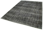 Vintage Handmade Area Rug – Overdyed Black Wool Cotton Blend, 6'5'' x 9'0''