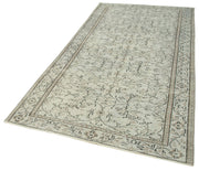 Handmade Vintage Area Rug – Overdyed Wool Rug, Grey Vintage Carpet 4'6''x8'8''