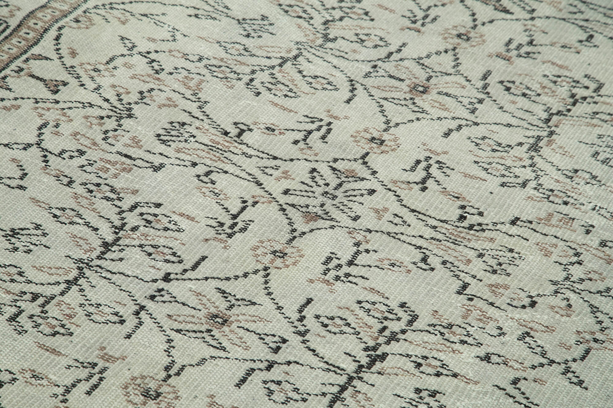 Handmade Vintage Area Rug – Overdyed Wool Rug, Grey Vintage Carpet 4'6''x8'8''