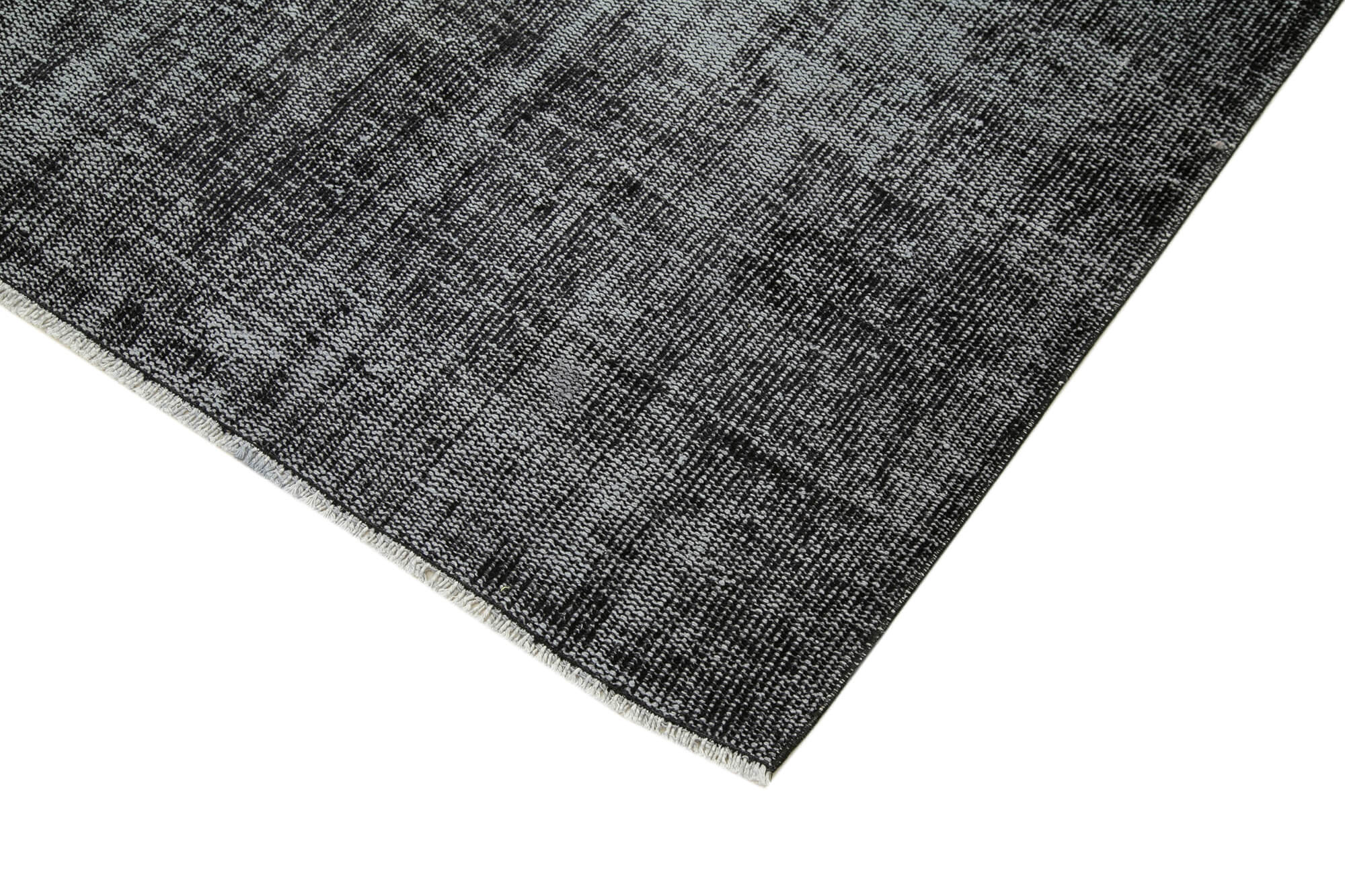 Vintage Wool Area Rug – Handmade Overdyed Black Turkish Hand Knotted Carpet 6'9''x9'11''