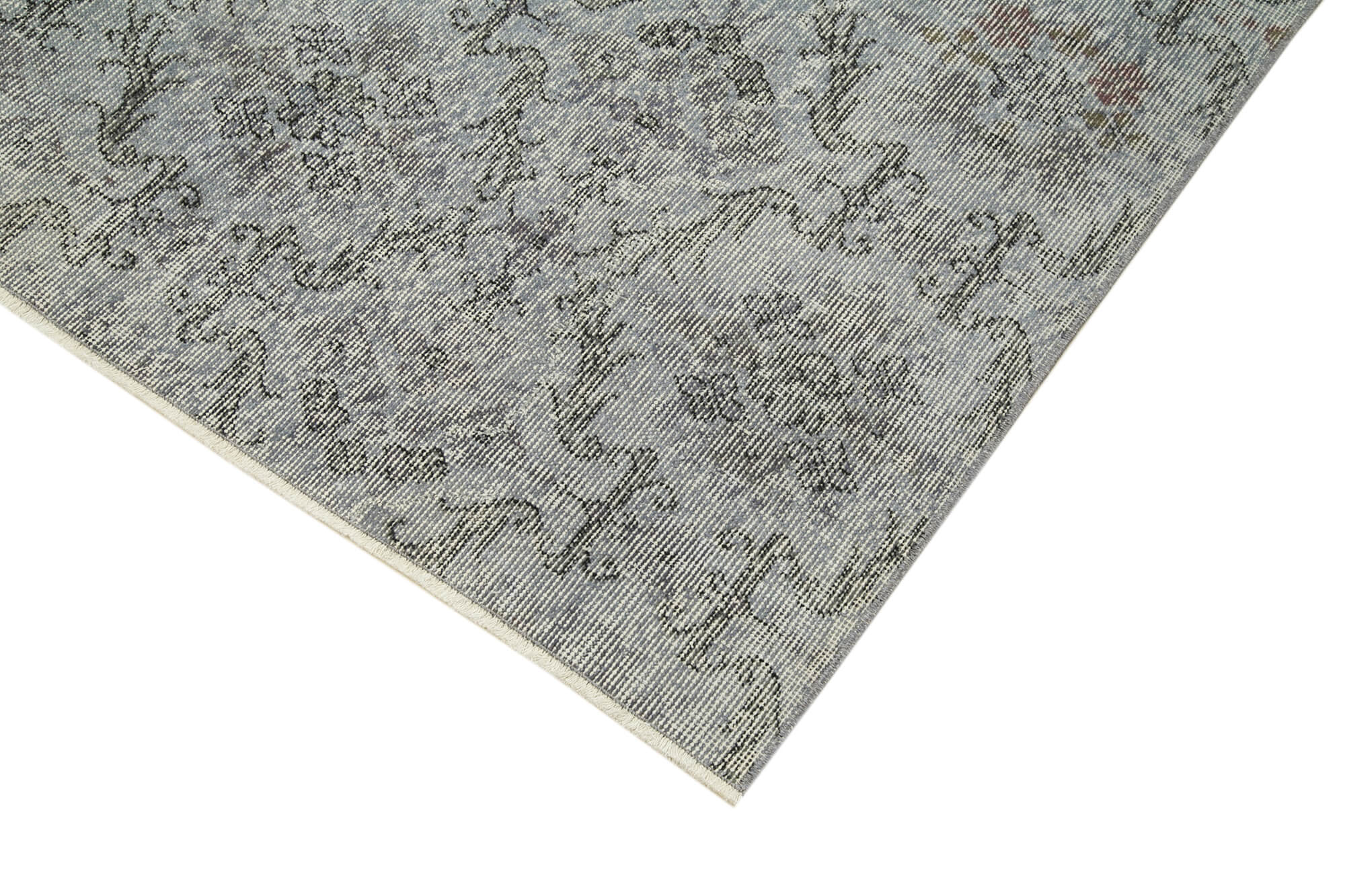 Handmade Vintage Area Rug – Handwoven Turkish Area Rug with Blue Wool Carpet & Soft Wool Texture