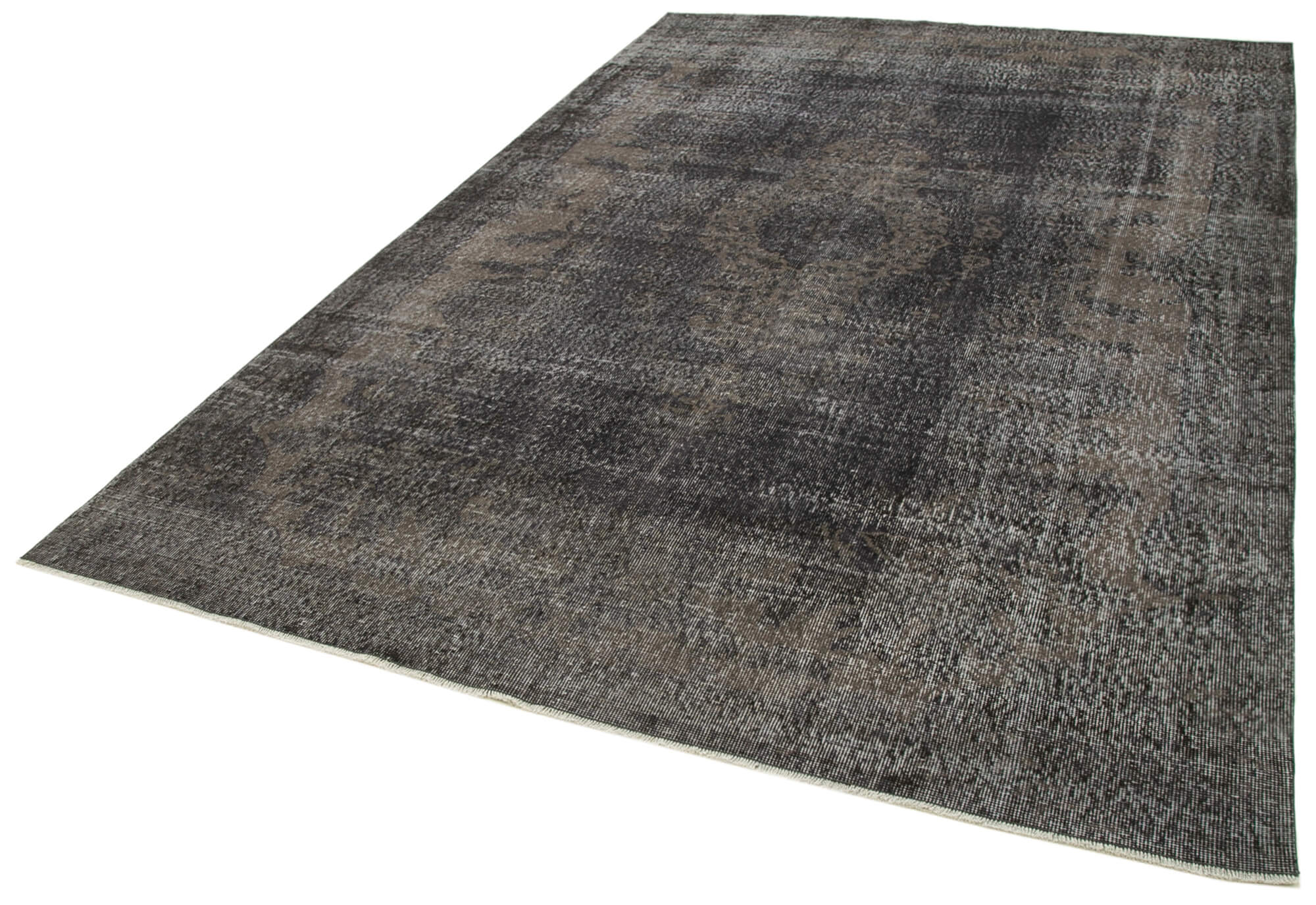 Handmade Vintage Area Rug - Overdyed Wool Rug Cotton Wool Carpet 6'8''x10'4''