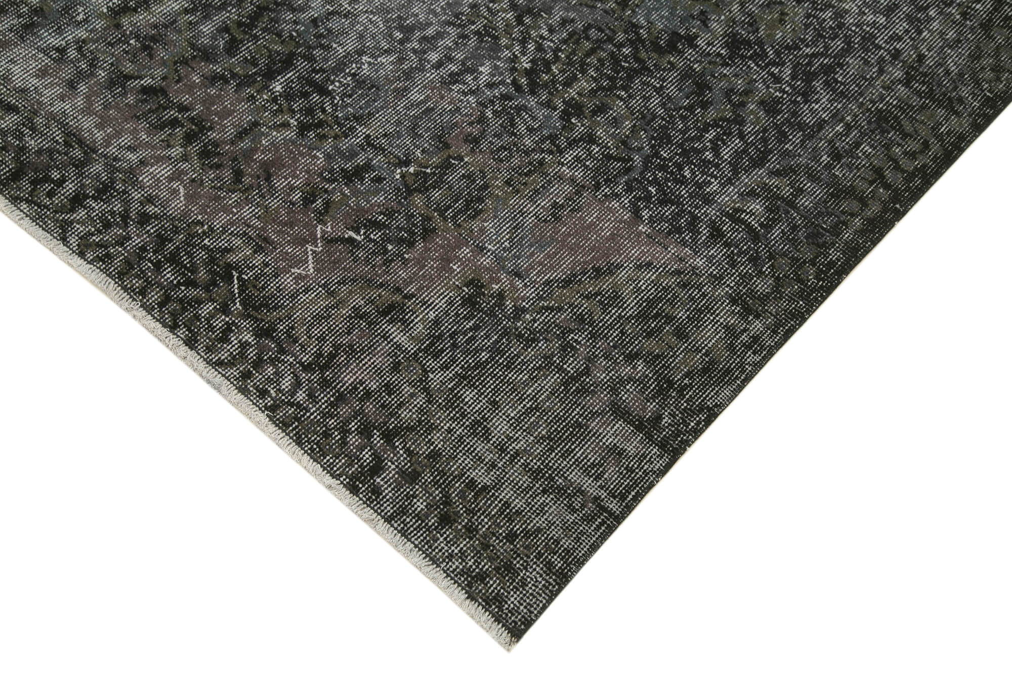 Handmade Vintage Area Rug | Hand Woven Carpet, Overdyed Wool & Cotton Blend