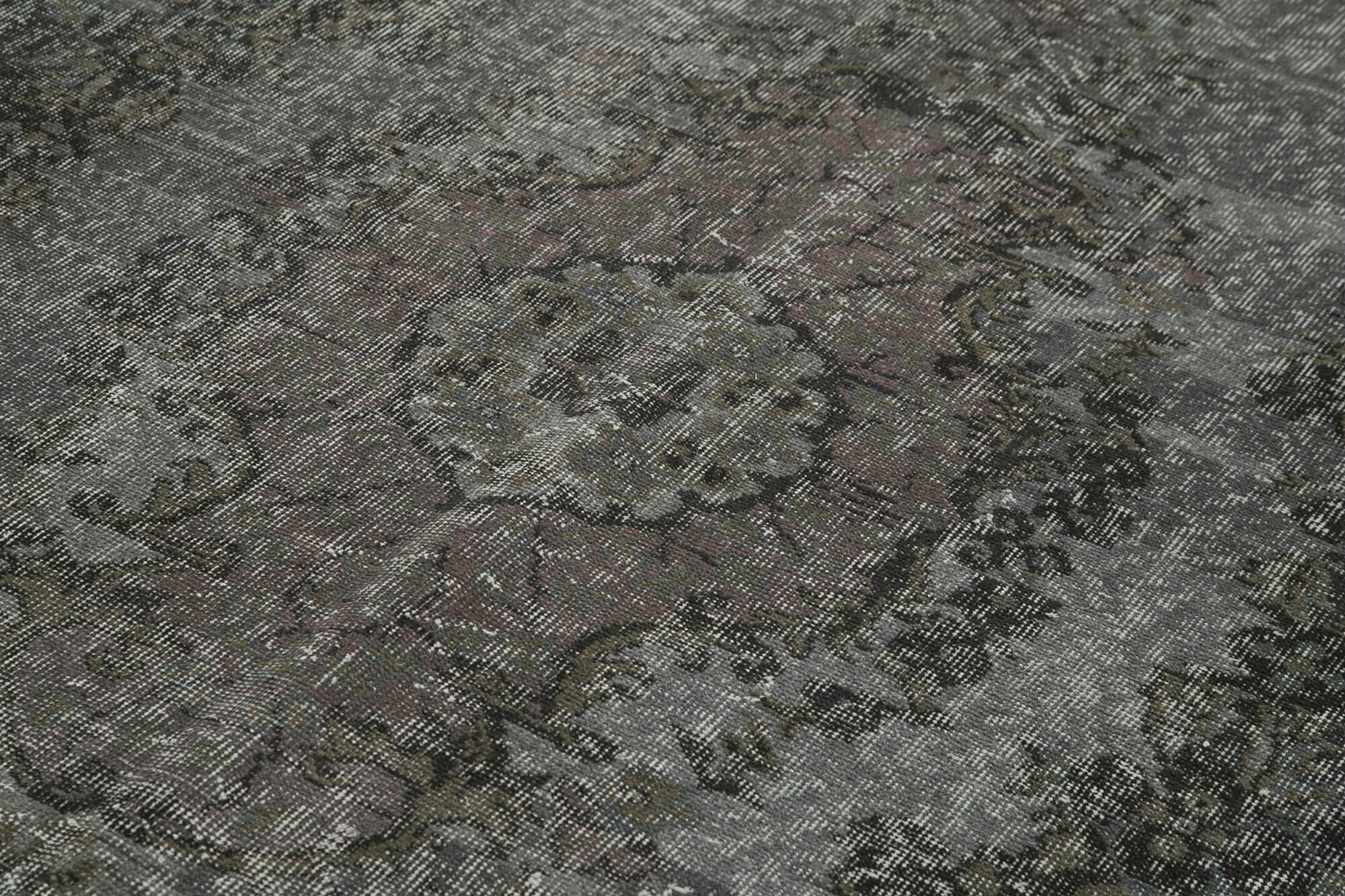 Handmade Vintage Area Rug | Hand Woven Carpet, Overdyed Wool & Cotton Blend